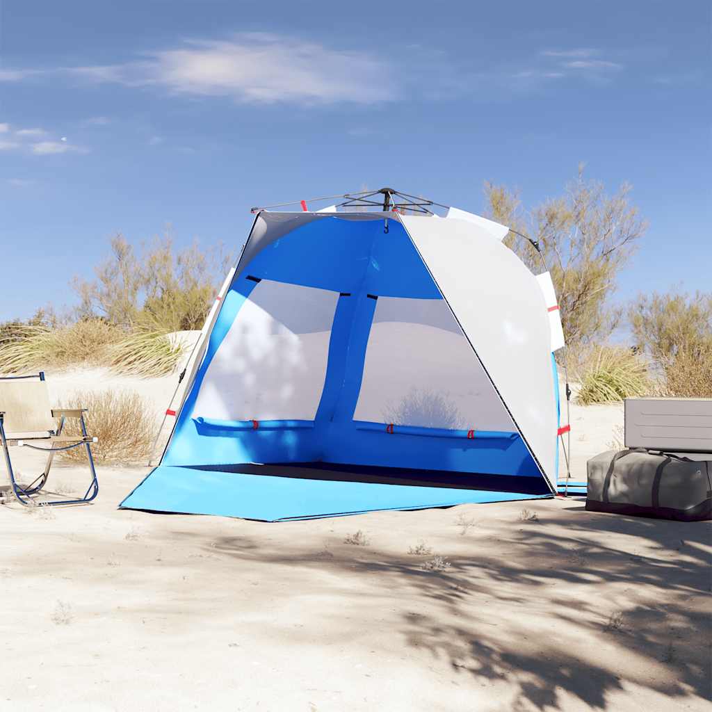 Vidaxl Beach Tent 3 persone impermeabili a rilascio rapido azzurro blu azzurro