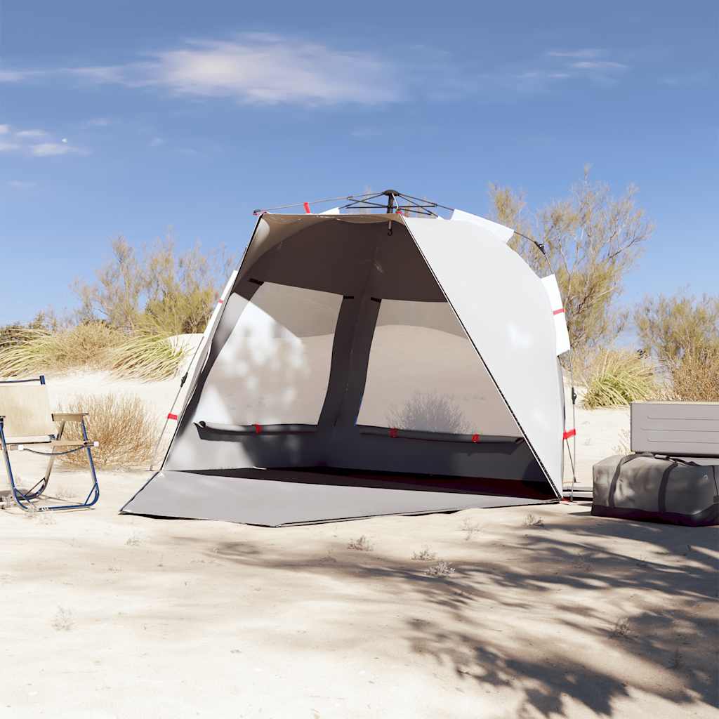 Vidaxl Beach Tenda 3 persone Rilascio rapido impermeabile grigio