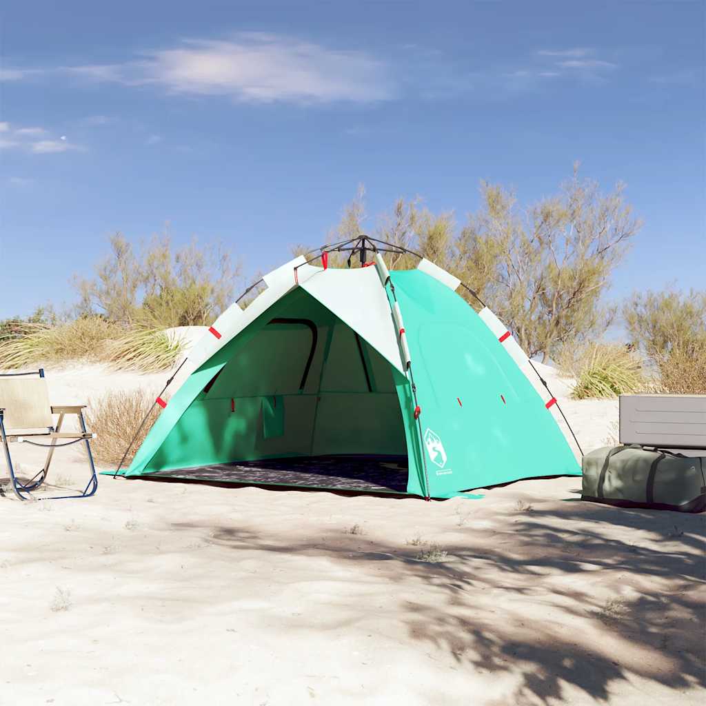 Vidaxl Beach Tenda 3 persone impermeabili a rilascio rapido verde marino