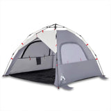 Vidaxl Beach Tenda 3 persone Rilascio rapido impermeabile grigio