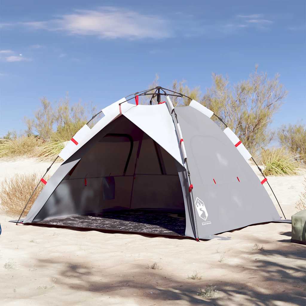 Vidaxl Beach Tent de 3 personas impermeables a impermeable gris