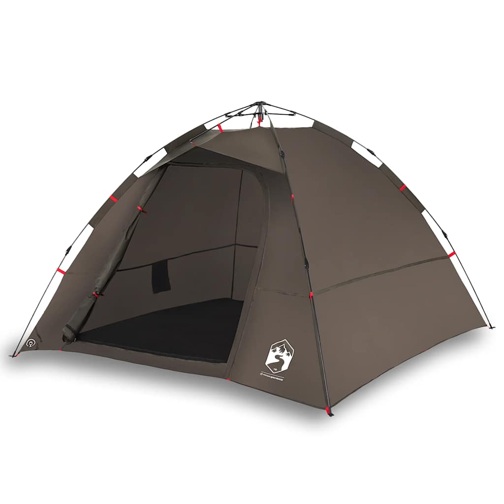 VidaXL Tent 4-person quick release brown