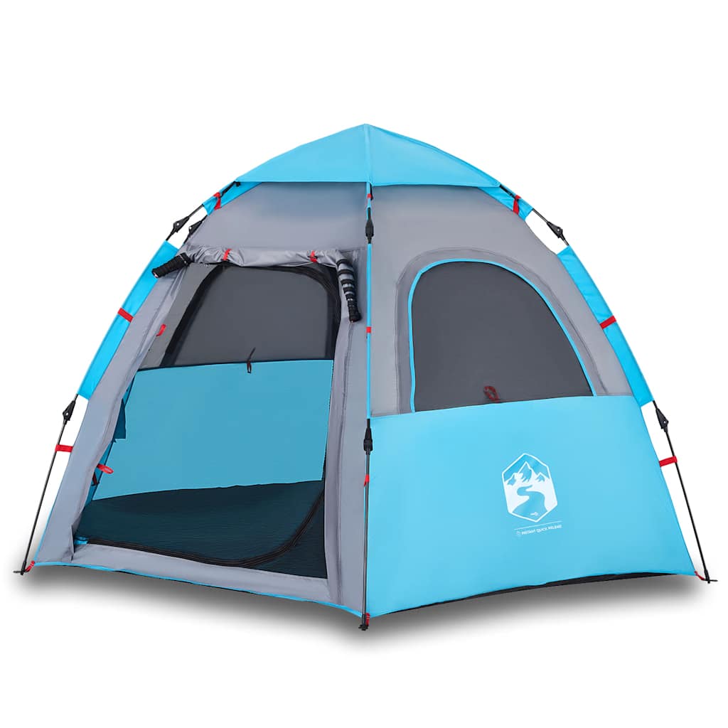 Vidaxl Camping Tent 4 Persona Rápido Blue Blue