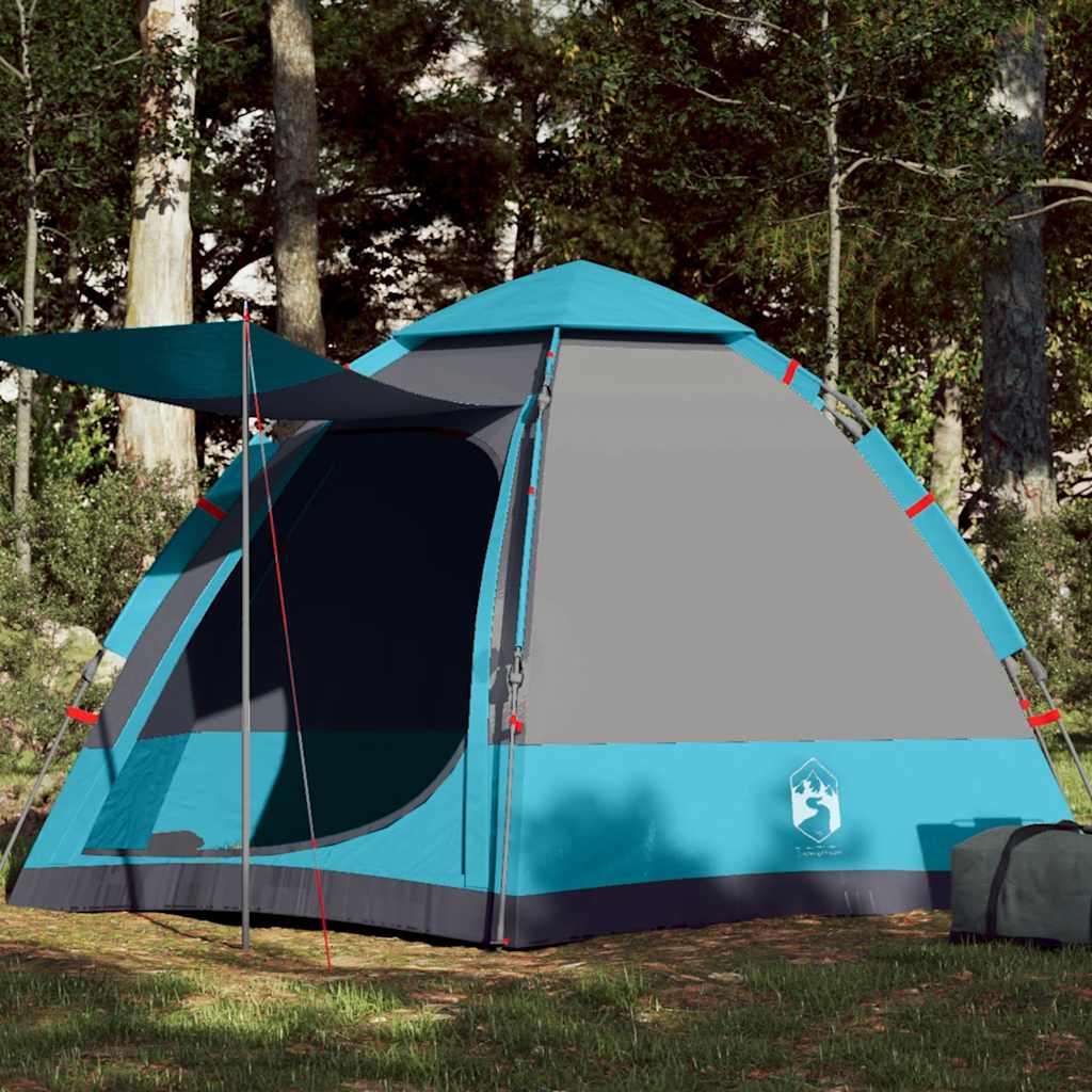 Vidaxl camping tent 4-person quick release blue