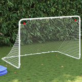 Objetivo de fútbol de Vidaxl 122x81x81 cm de acero blanco