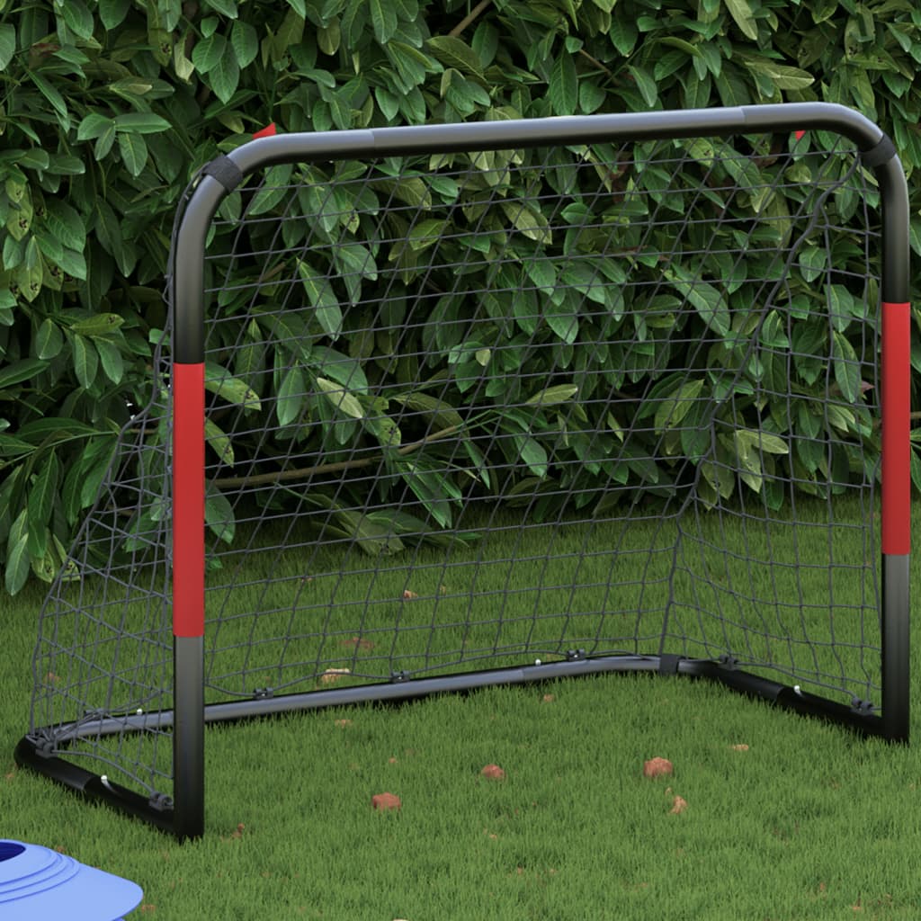 VidaXL Fußballtor mit Netz 90x48x71 cm, Stahl, Rot und Schwarz