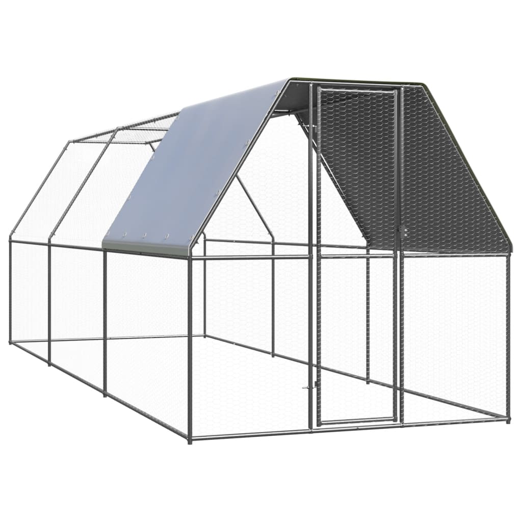 Vidaxl Chicken Coop 2x6x2 M Galvaniseret stål