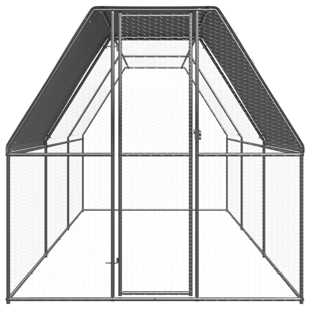 Vidaxl Chicken Coop 2x6x2 M Galvaniseret stål