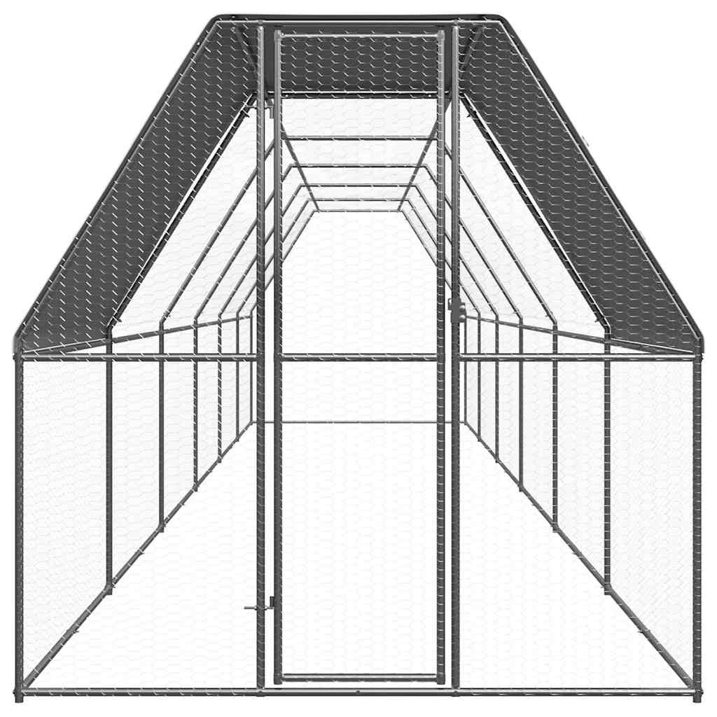 Vidaxl Chicken Coop 2x12x2 M Galvaniseret stål