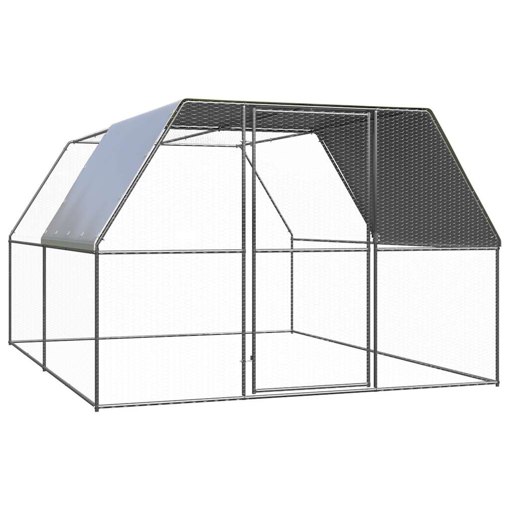 Vidaxl Chicken Coop 3x4x2 m galvaniseret stål