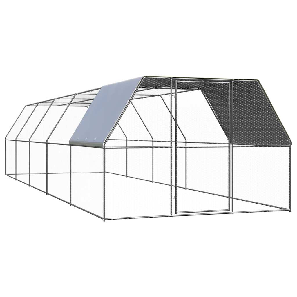 Vidaxl Chicken Coop 3x10x2 m galvaniseret stål