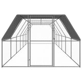 Vidaxl Chicken Coop 3x12x2 M Galvaniseret stål