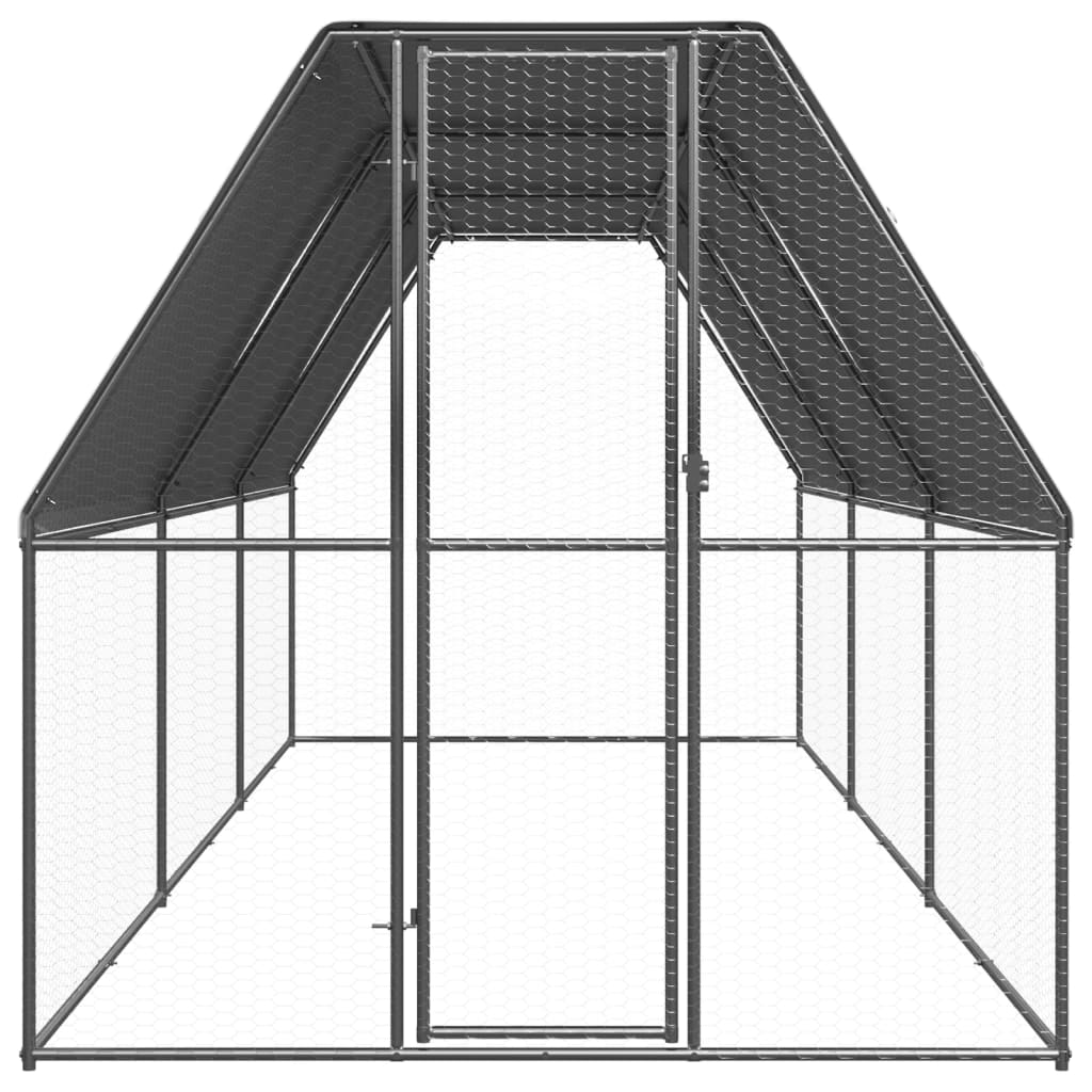 Vidaxl Chicken Coop 2x6x2 M Galvaniseret stål