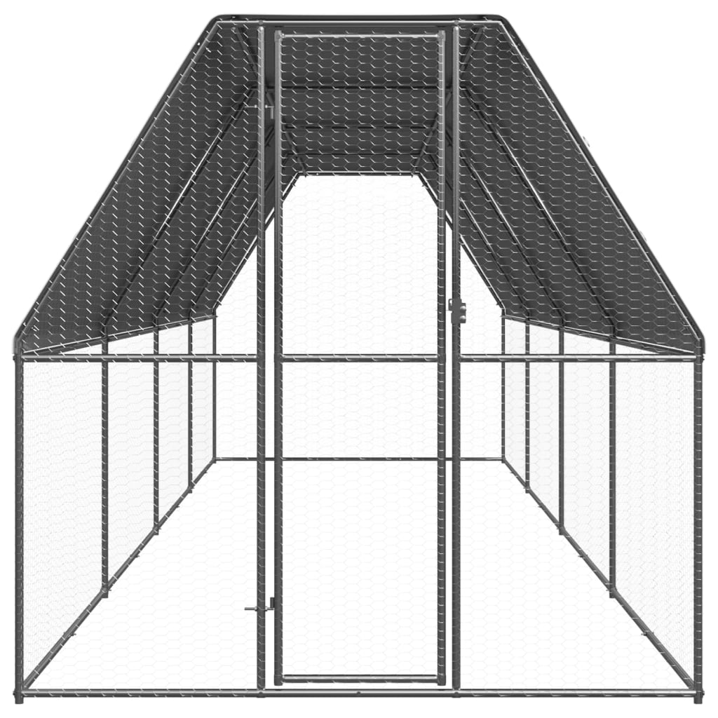 Vidaxl Chicken Coop 2x8x2 M Galvaniseret stål