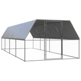 Vidaxl Chicken Coop 3x8x2 M Galvaniseret stål