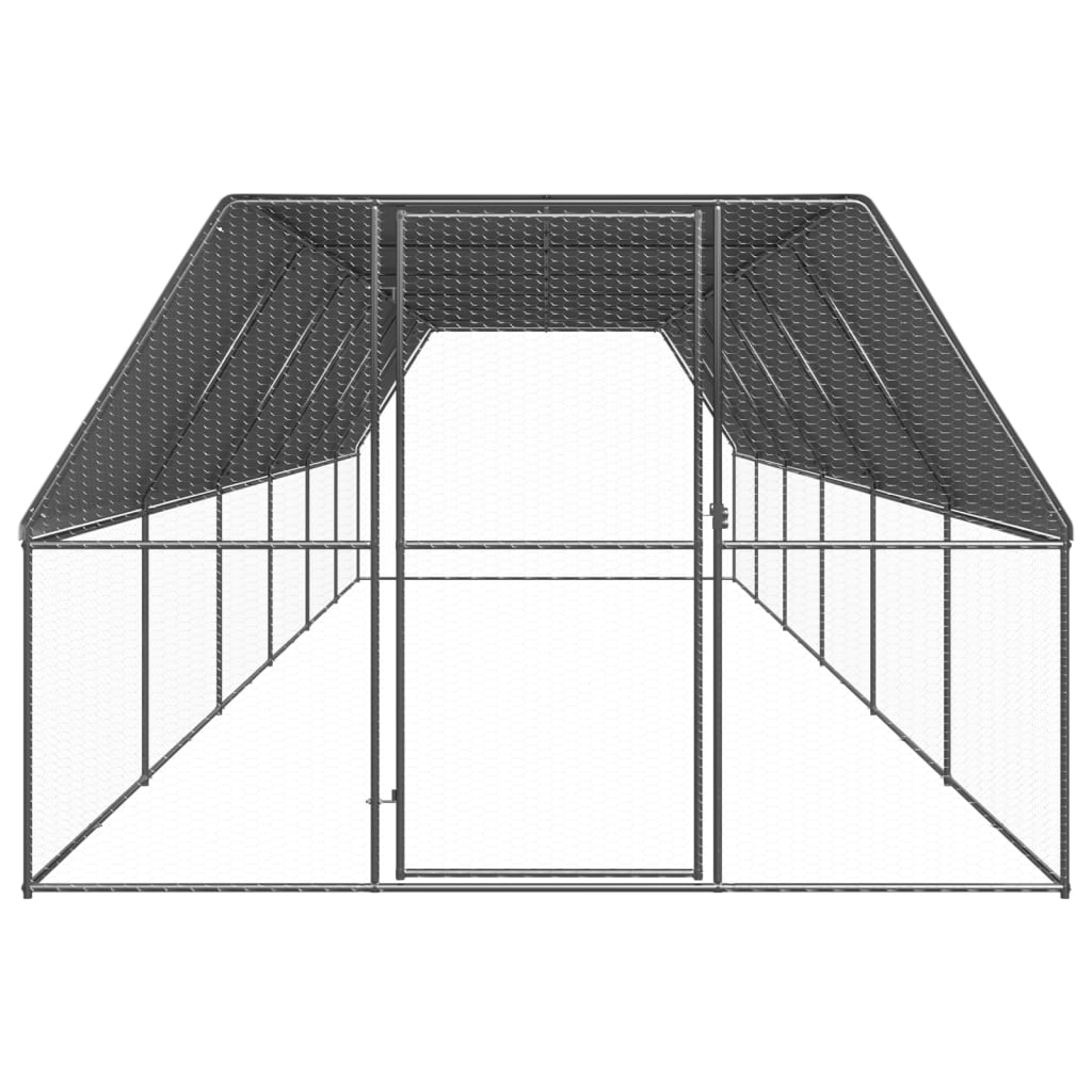 Vidaxl Chicken Coop 3x12x2 M Galvaniseret stål