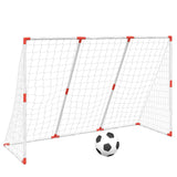 Vidaxl gol de fútbol infantil con pelotas 2-in-1 184x64x124 cm blanco