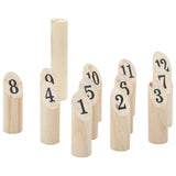 Vidaxx 13-teiliges Zahlen-Kubb-Spielset mit Tragetasche aus massivem Kiefernholz