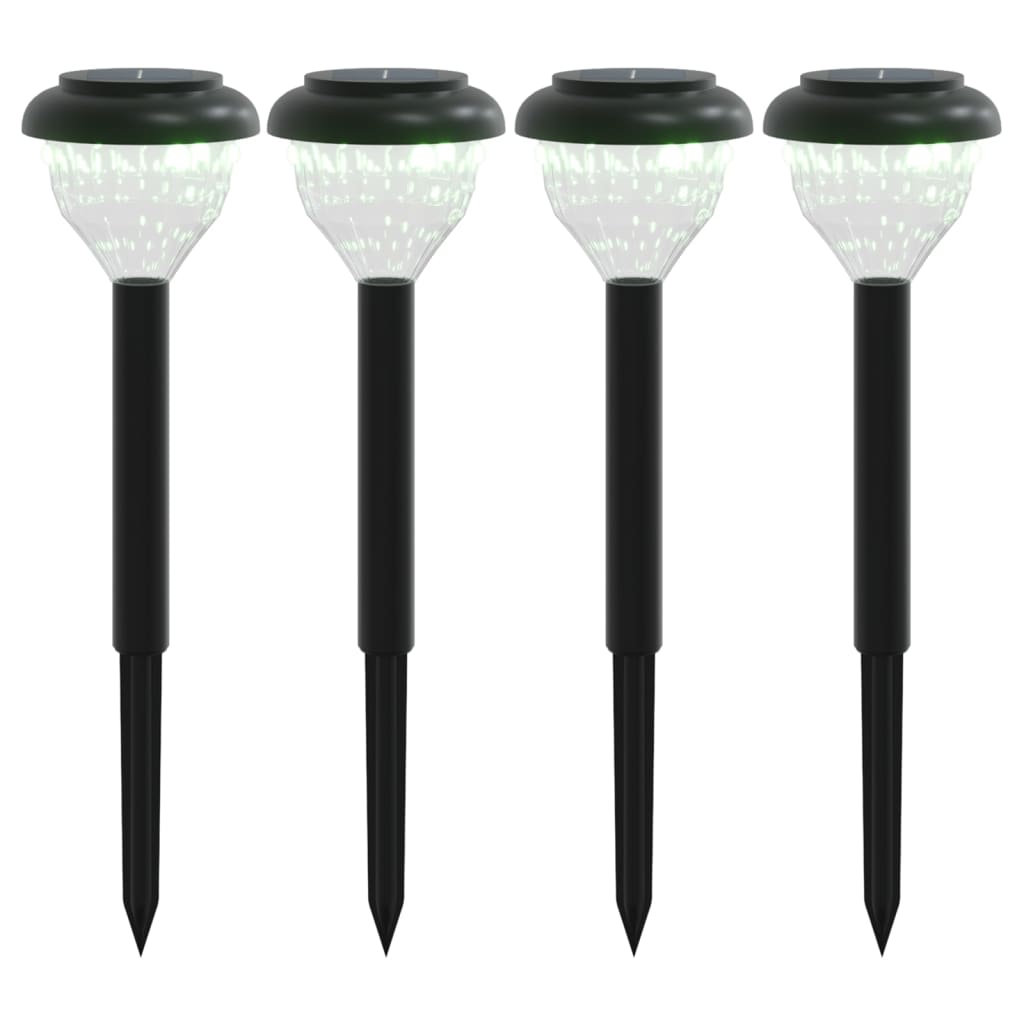 VidaXL Gartenwegbeleuchtung 4 Stück Solar mit Erdspießen RGB und Warmweiß