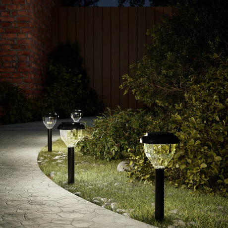 VidaXL Gartenwegbeleuchtung 4 Stück Solar mit Erdspießen RGB und Warmweiß