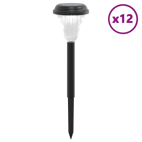 Vidaxx Gartenwegbeleuchtung 12 Stück Solar mit Erdspießen weiß