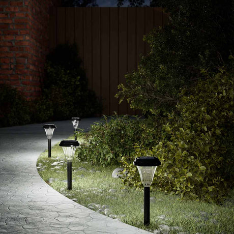 Vidaxx Gartenwegbeleuchtung 12 Stück Solar mit Erdspießen weiß