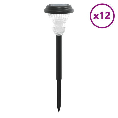 Vidaxx Gartenwegbeleuchtung 12 Stück Solar mit Erdspießen weiß