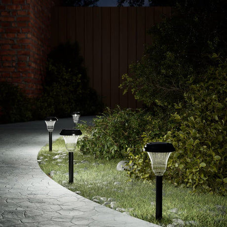 Vidaxx Gartenwegbeleuchtung 12 Stück Solar mit Erdspießen weiß