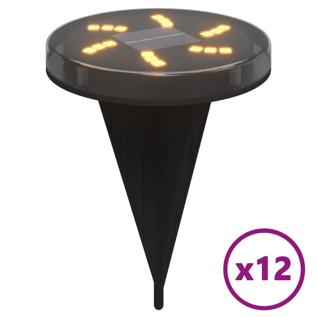 Vidaxx Bodenlampen 12 Stück Solar mit Erdspießen warmweiß