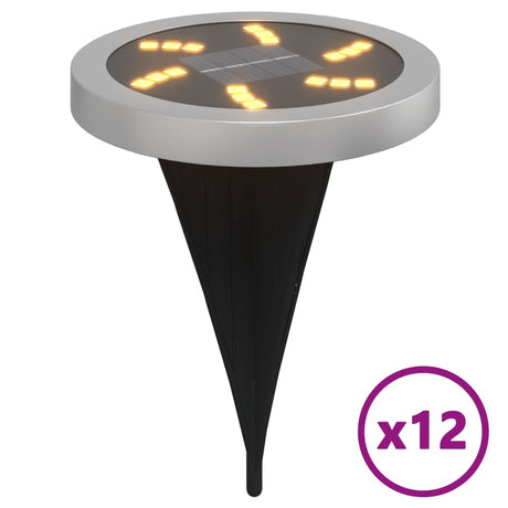 Vidaxx Bodenlampen 12 Stück Solar mit Erdspießen warmweiß
