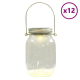 VidaXL Gartenlaternen 12 Stück Glas warmweiß