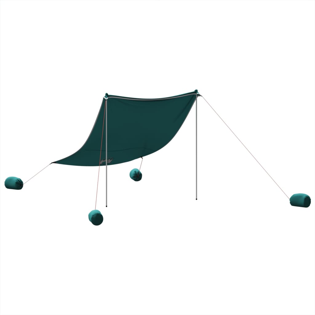 VidaXL Beach canopy with sand anchors 214x236 cm green