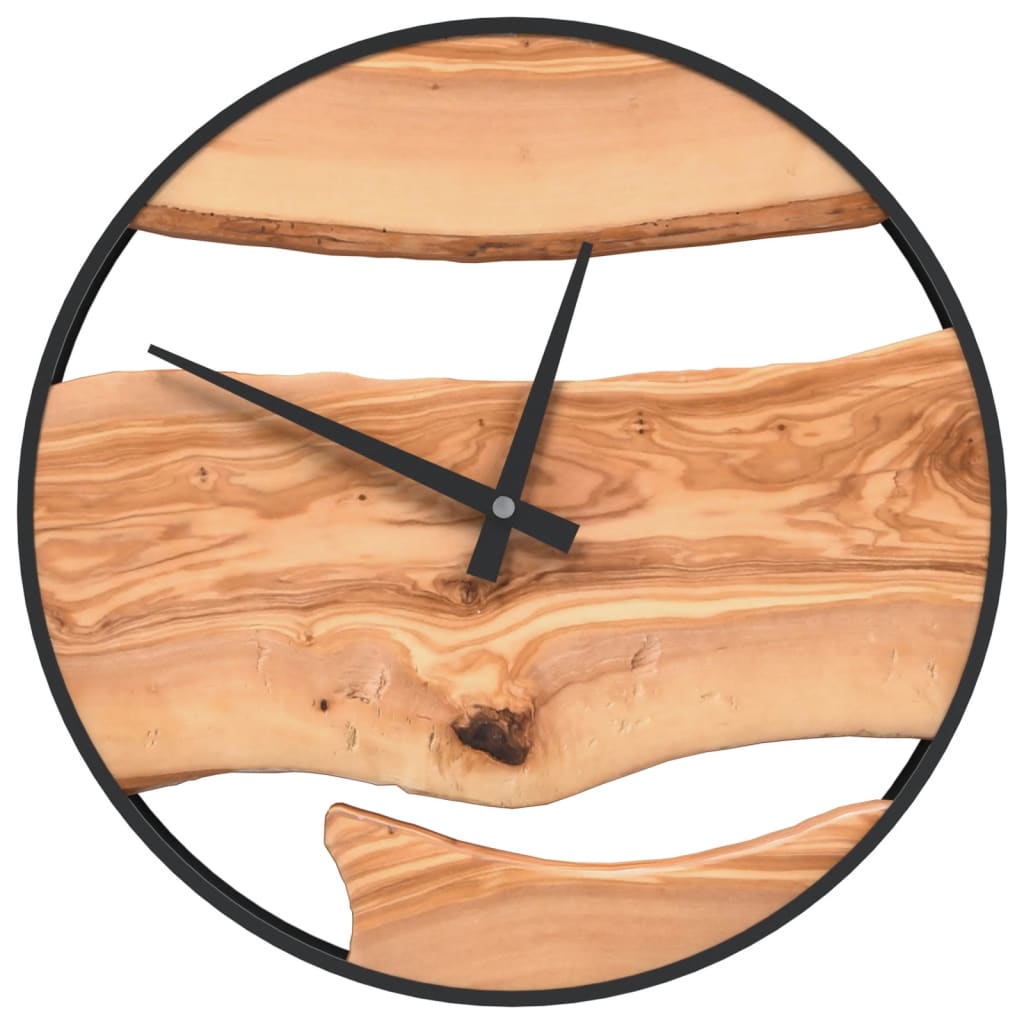 Vidaxx Wanduhr ø35 cm Eisen und Olivenholz braun