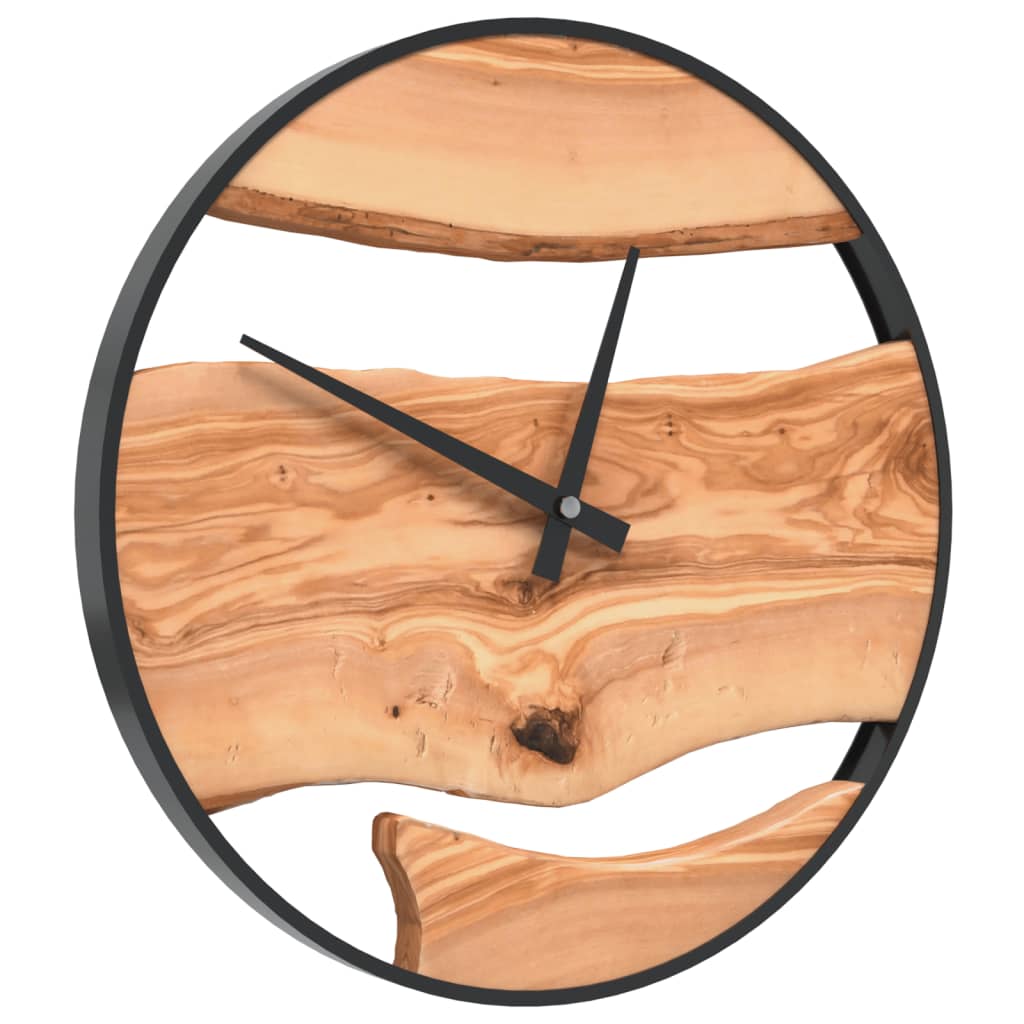 Vidaxx Wanduhr ø35 cm Eisen und Olivenholz braun