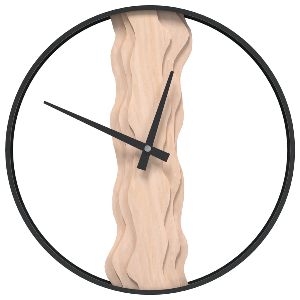 Vidaxx Wanduhr ø35 cm Eisen und Eiche braun