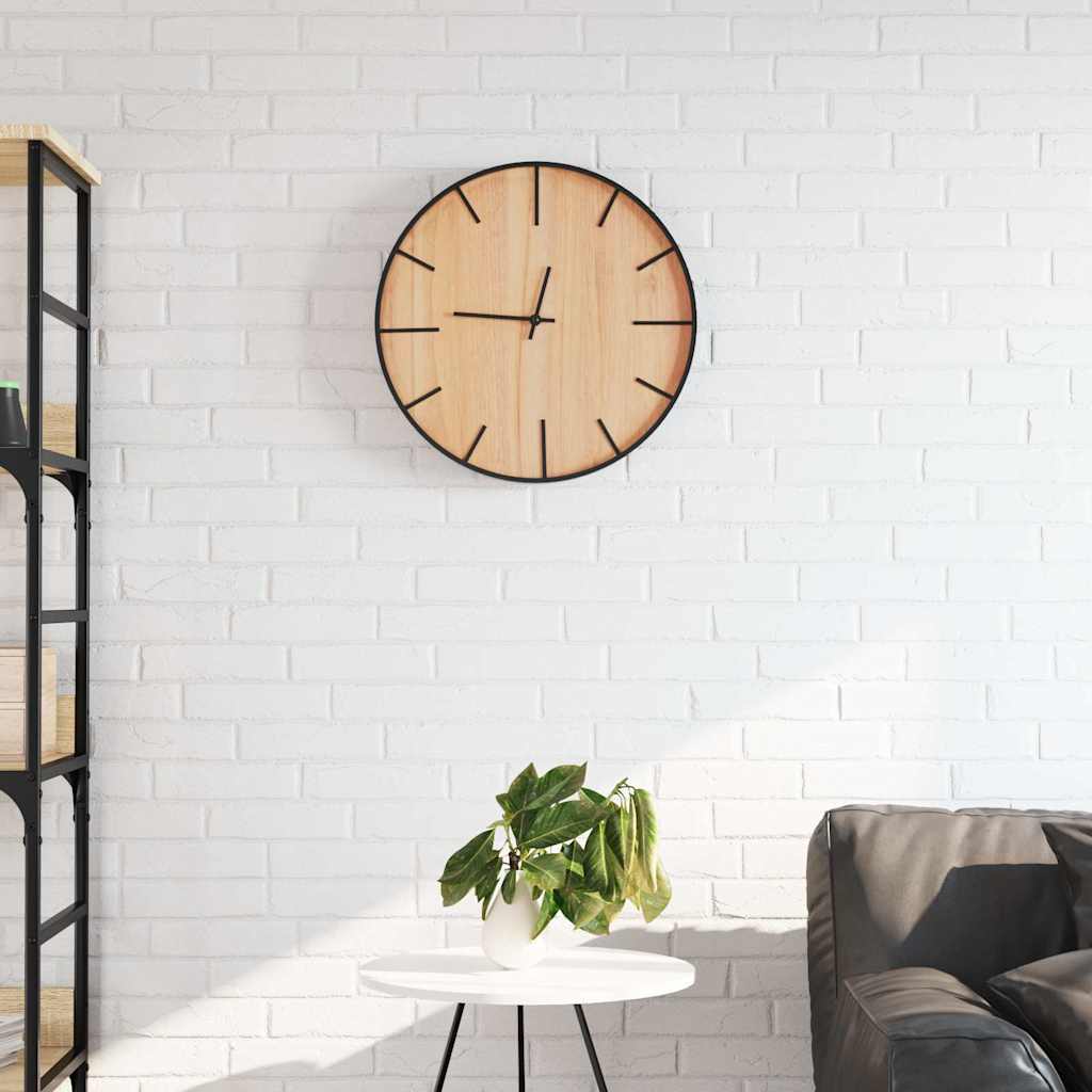 Vidaxx Wanduhr ø39 cm Eisen und fertiges Holz braun