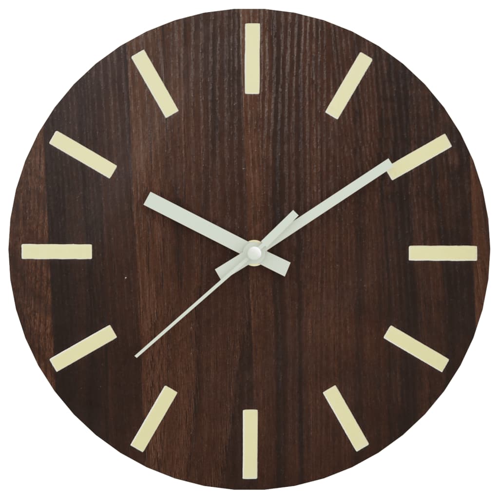 Vidaxx-Wanduhr mit leuchtendem Zifferblatt und Zeigern ø30 cm braun