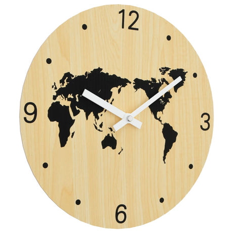 Vidaxx-Wanduhr ø30 cm aus handgefertigtem Holz in Gelb und Schwarz