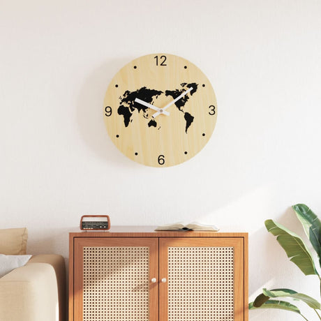 Vidaxx-Wanduhr ø30 cm aus handgefertigtem Holz in Gelb und Schwarz