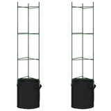 Vidaxl Tomatenkäfig mit Pflanzbeutel 2 Stück 154 cm Stahl und Polypropylen