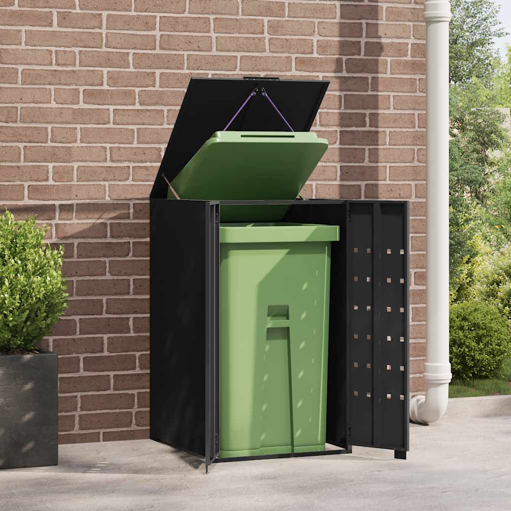 Vidaxx Containeraufbewahrung für 1 Container 69x79x117 cm aus schwarzem Stahl