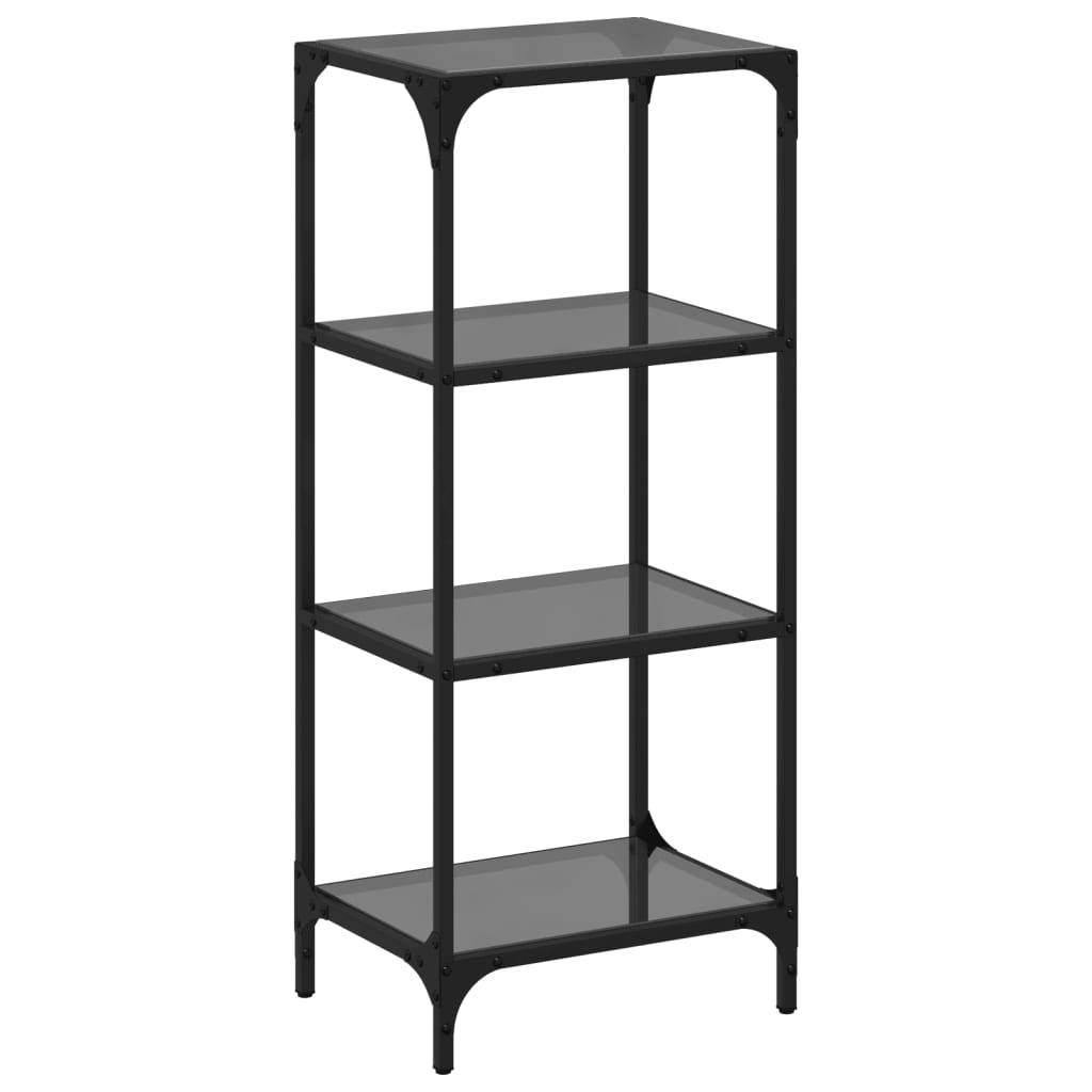 Vidaxx Lagerregal mit schwarzer Glasplatte 40x30x95 cm Stahl