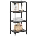 Vidaxx Lagerregal mit schwarzer Glasplatte 40x30x95 cm Stahl