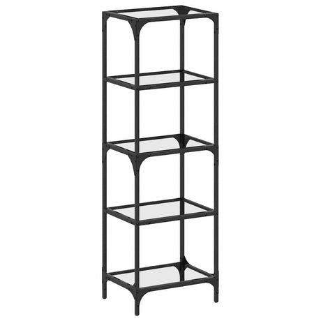 Vidaxx Lagerregal mit schwarzer Glasplatte 40x30x123 cm Stahl