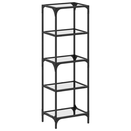 Vidaxx Lagerregal mit schwarzer Glasplatte 40x30x123 cm Stahl