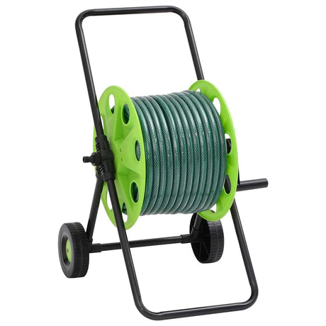 VidaXL Schlauchwagenwagen und Schlauchkupplungsset 0,5 freistehend 50 m PVC grün