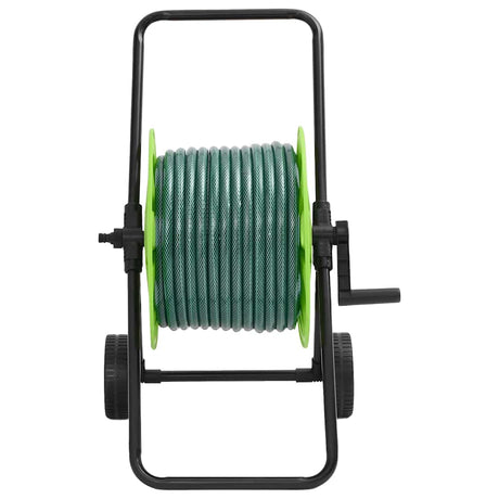 VidaXL Schlauchwagenwagen und Schlauchkupplungsset 0,5 freistehend 50 m PVC grün