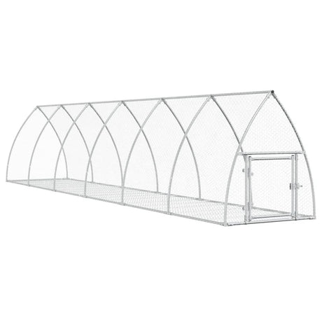 Vidaxxl Kaninchenstall 600x105x120 cm verzinkter Stahl silberfarben