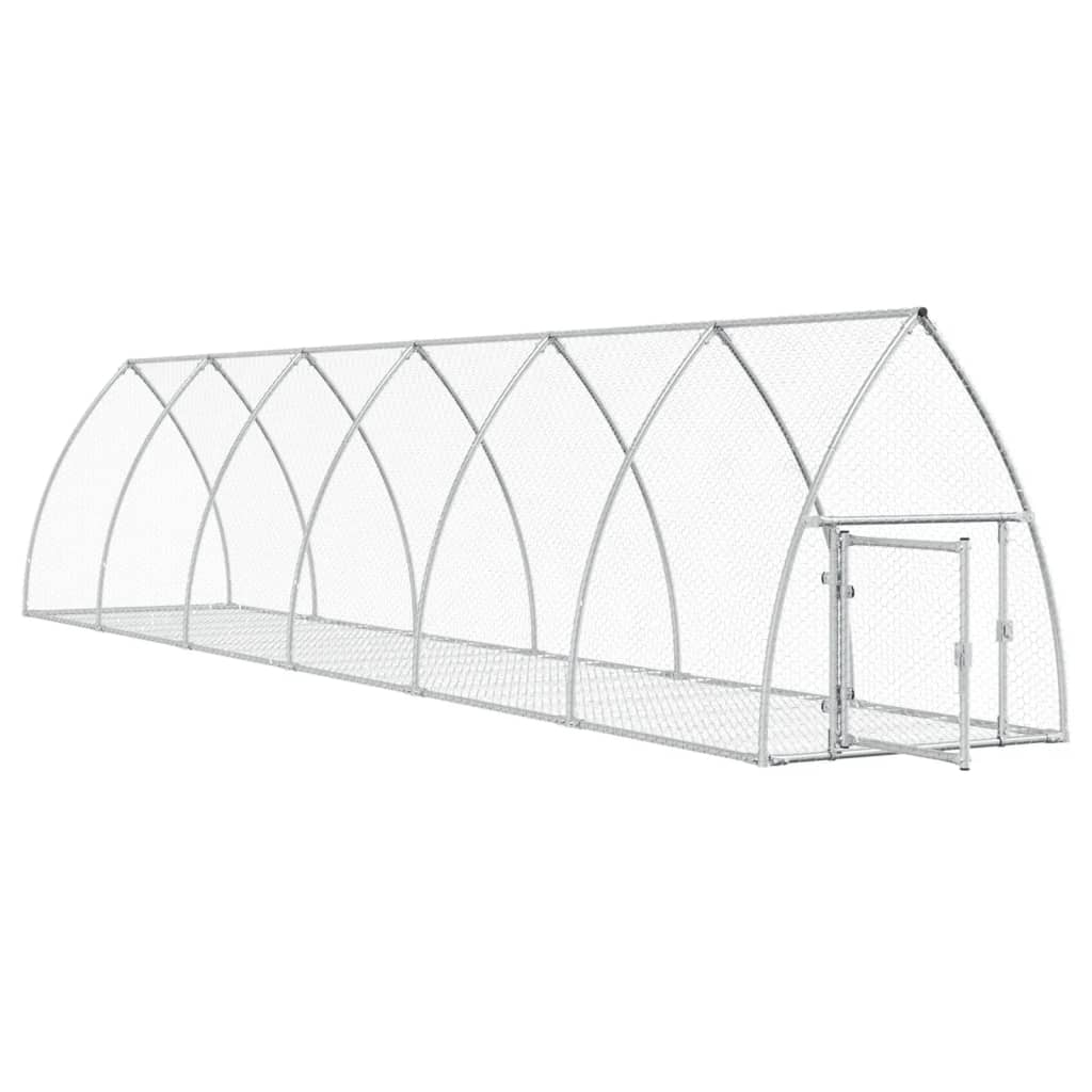 Vidaxxl Kaninchenstall 600x105x120 cm verzinkter Stahl silberfarben