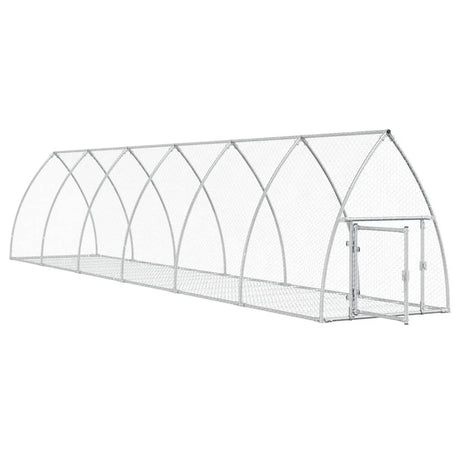 Vidaxxl Kaninchenstall 600x105x120 cm verzinkter Stahl silberfarben